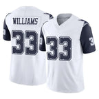 Johmsee D.Cowboys #33 Javonte Williams Player White-Navy Limited Vapor F.U.S.E. Home Game Stitched Jerseys
