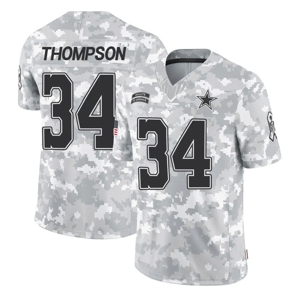 Johmsee D.Cowboys #34 Jalen Thompson Player Arctic Camo Salute to Service Limited Home Game Stitched Jerseys