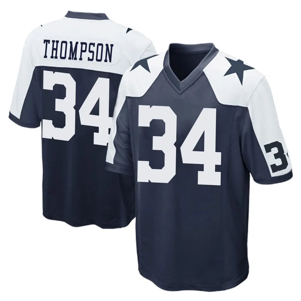 Johmsee D.Cowboys #34 Jalen Thompson Player Navy-White Alternate Home Game Stitched Jerseys