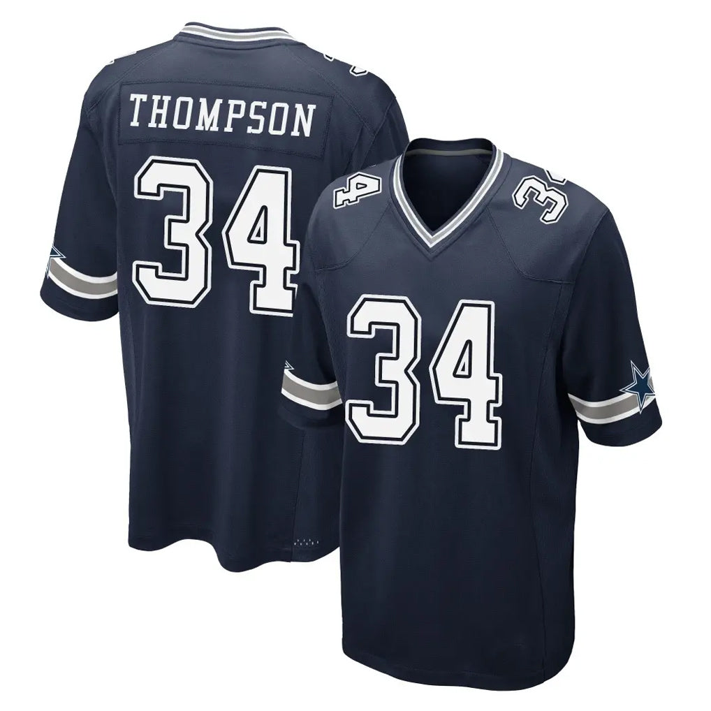 Johmsee D.Cowboys #34 Jalen Thompson Player Navy Home Game Stitched Jerseys