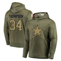 Johmsee D.Cowboys #34 Jalen Thompson Player Olive Salute to Service Pullover Hoodies Home Game Stitched Jerseys