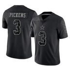 Johmsee D.Cowboys #3 George Pickens Player Black Limited Reflective Home Game Stitched Jerseys