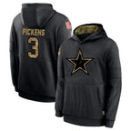 Johmsee D.Cowboys #3 George Pickens Player Black Salute to Service Pullover Hoodies Limited Stitched Jerseys