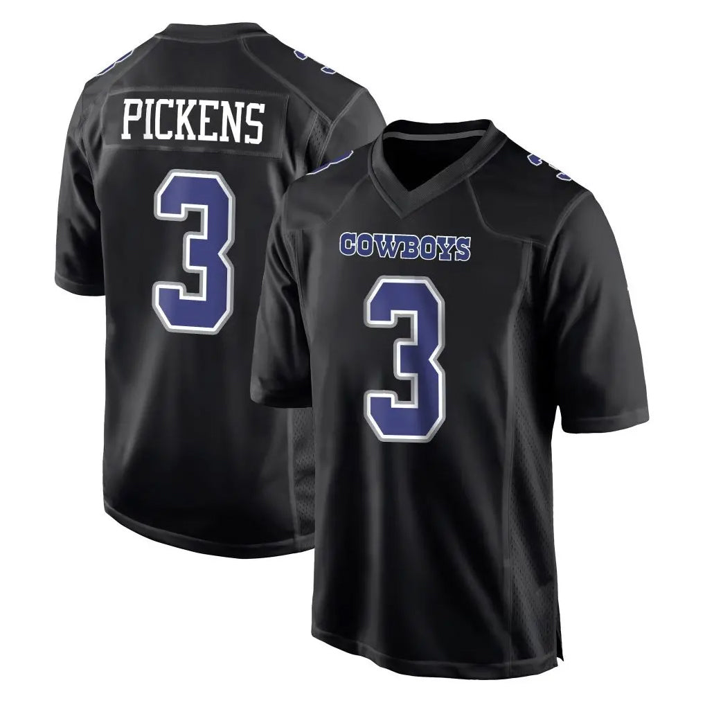 Johmsee D.Cowboys #3 George Pickens Player Carbon Black Fashion Home Game Stitched Jerseys