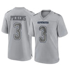 Johmsee D.Cowboys #3 George Pickens Player Gray Atmosphere Fashion Home Game Stitched Jerseys