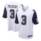 Johmsee D.Cowboys #3 George Pickens Player White-Navy Home Game Stitched Jerseys