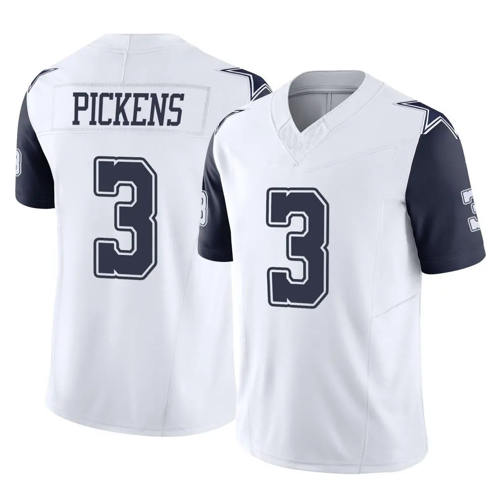 Johmsee D.Cowboys #3 George Pickens Player White-Navy Limited Vapor F.U.S.E. Home Game Stitched Jerseys