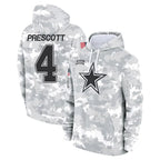 Johmsee D.Cowboys #4 Dak Prescott Player Arctic Camo Salute to Service Hoodies Limited Game Stitched Jerseys