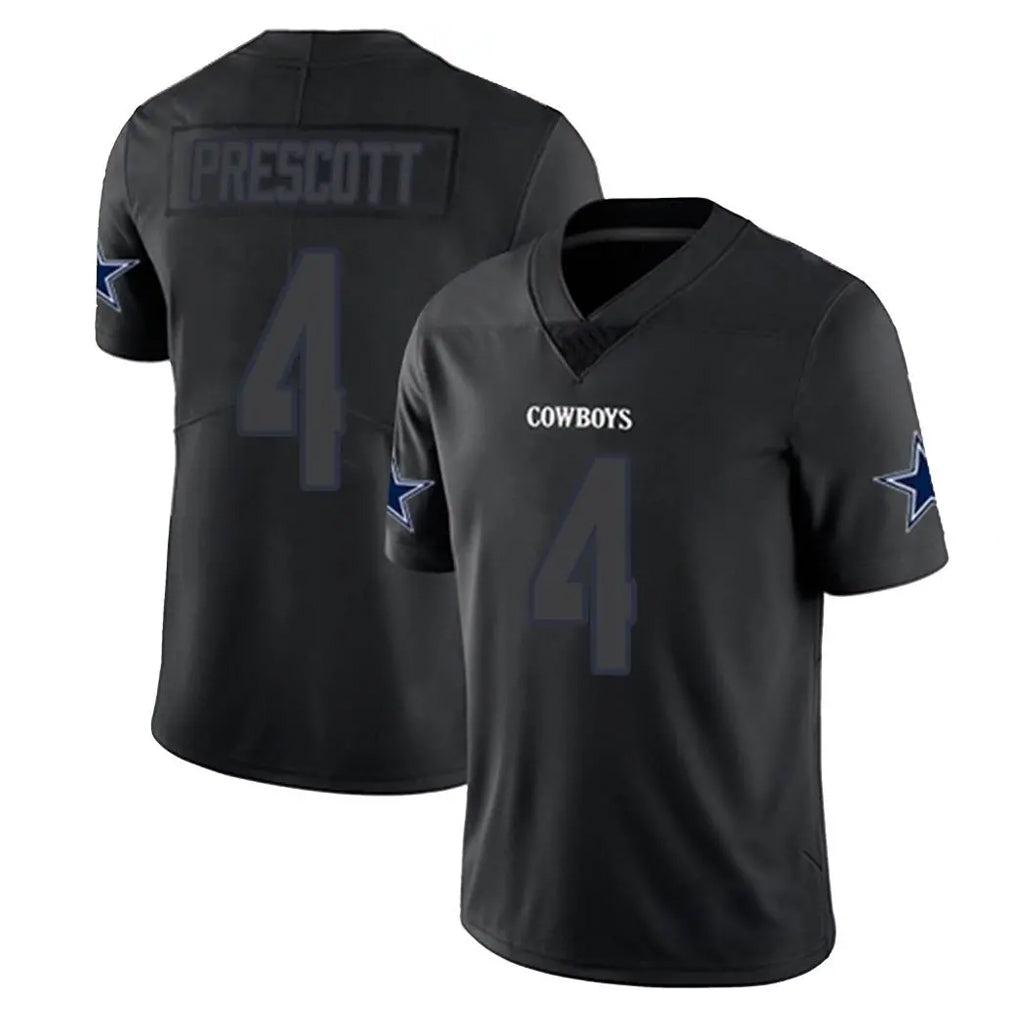 Johmsee D.Cowboys #4 Dak Prescott Player Black Impact Limited Home Game Stitched Jerseys