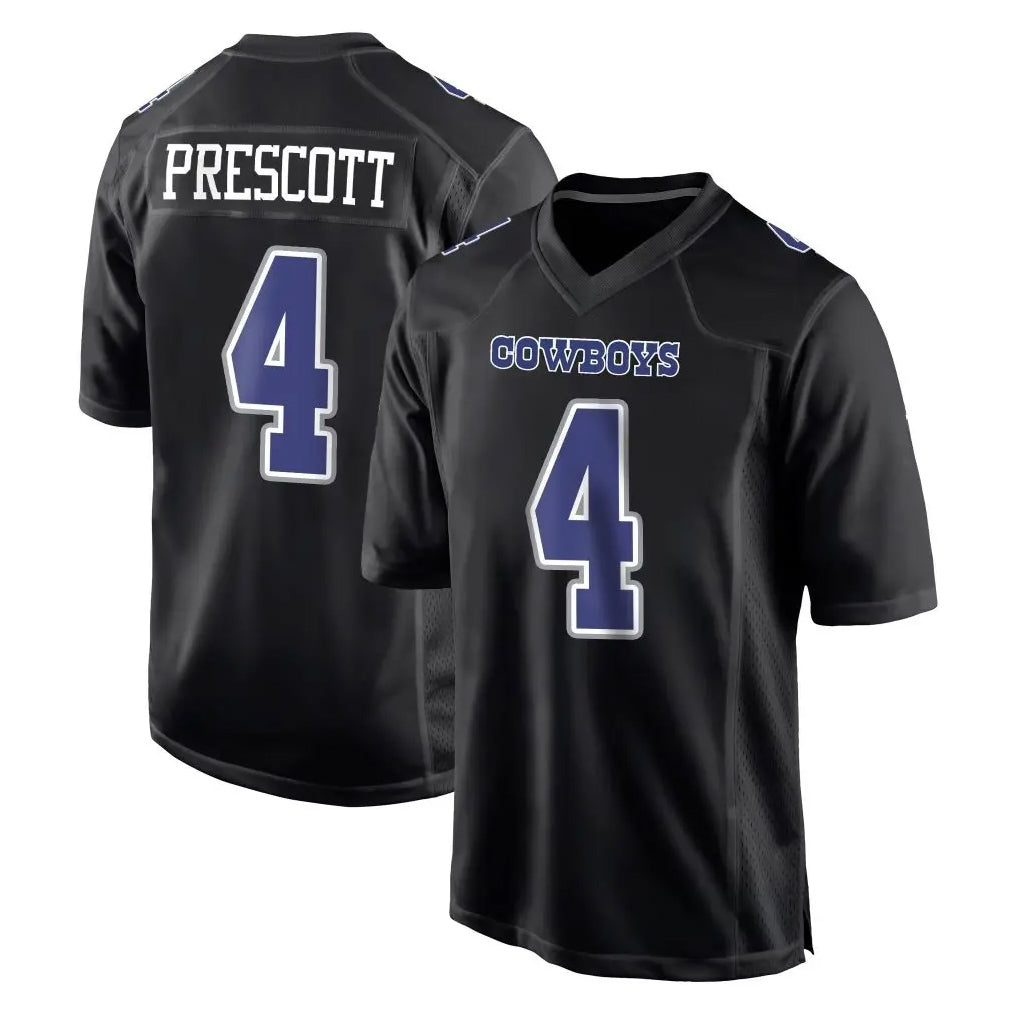 Johmsee D.Cowboys #4 Dak Prescott Player Carbon Black Fashion Home Game Stitched Jerseys
