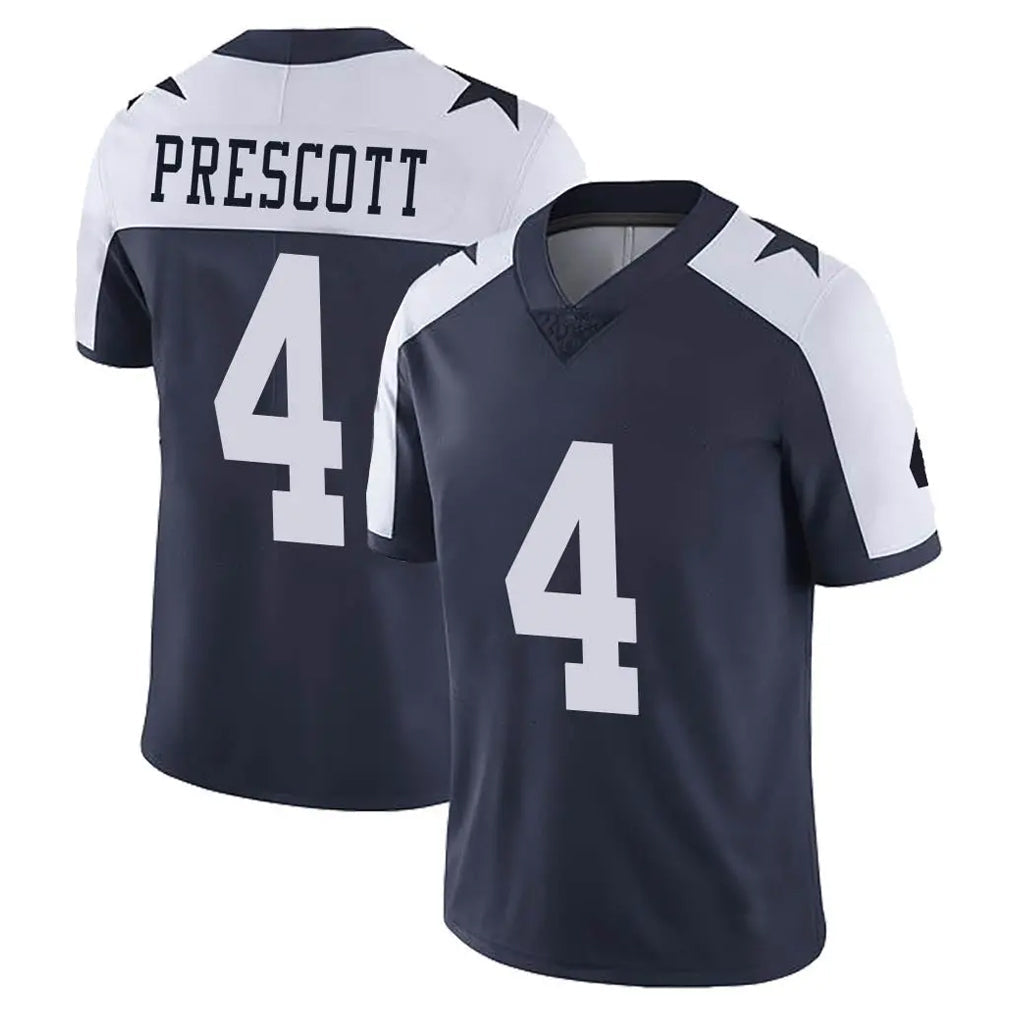 Johmsee D.Cowboys #4 Dak Prescott Player Navy-White Limited Alternate Vapor Untouchable Home Game Stitched Jerseys