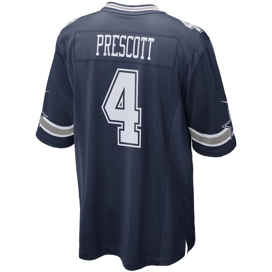 Johmsee D.Cowboys #4 Dak Prescott Player Navy Home Game Stitched Jerseys