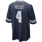 Johmsee D.Cowboys #4 Dak Prescott Player Navy Home Game Stitched Jerseys