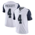 Johmsee D.Cowboys #4 Dak Prescott Player White-Navy Limited Color Rush Vapor Untouchable Home Game Stitched Jerseys