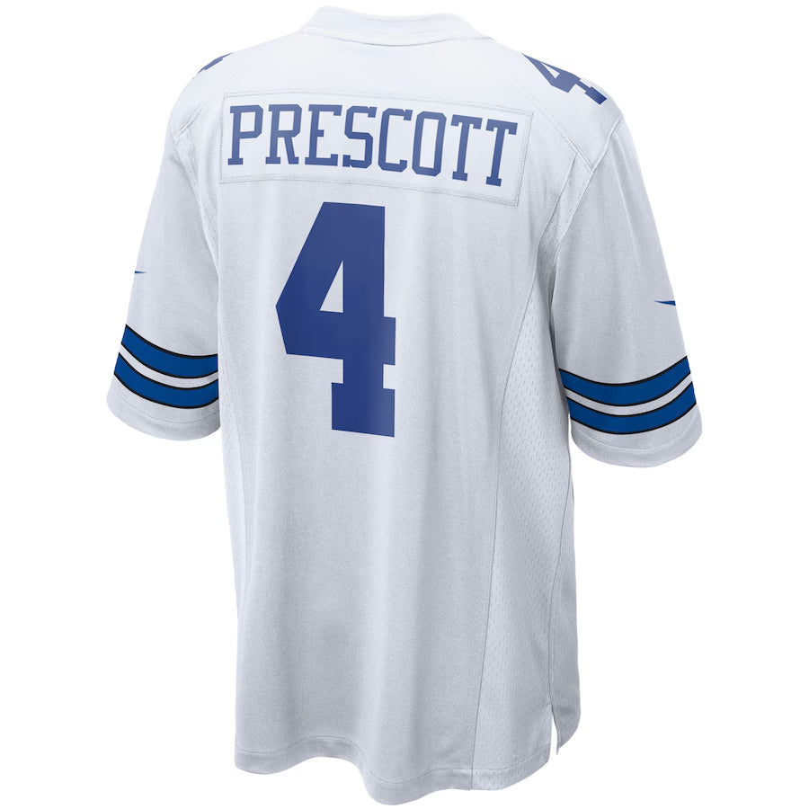 Johmsee D.Cowboys #4 Dak Prescott Player White Home Game Stitched Jerseys