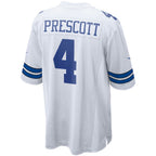 Johmsee D.Cowboys #4 Dak Prescott Player White Home Game Stitched Jerseys