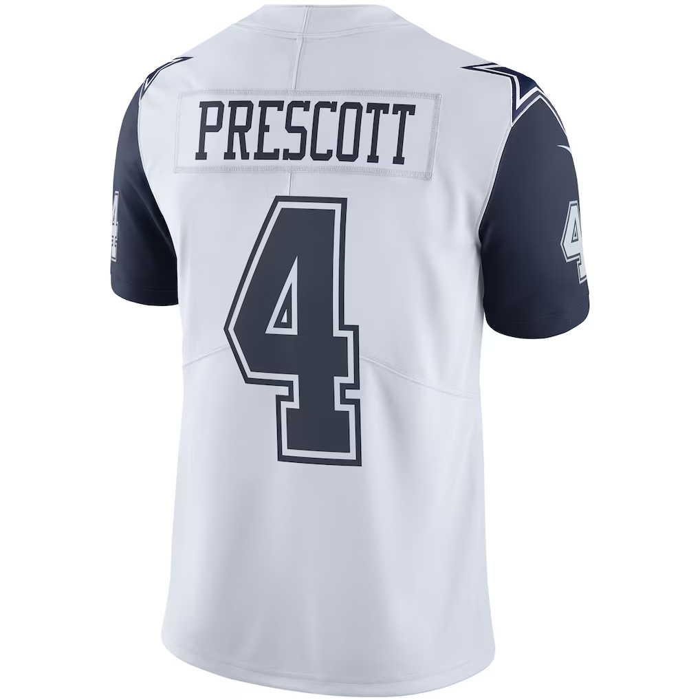 Johmsee D.Cowboys #4 Dak Prescott White Color Rush Vapor Limited Stitched Jerseys