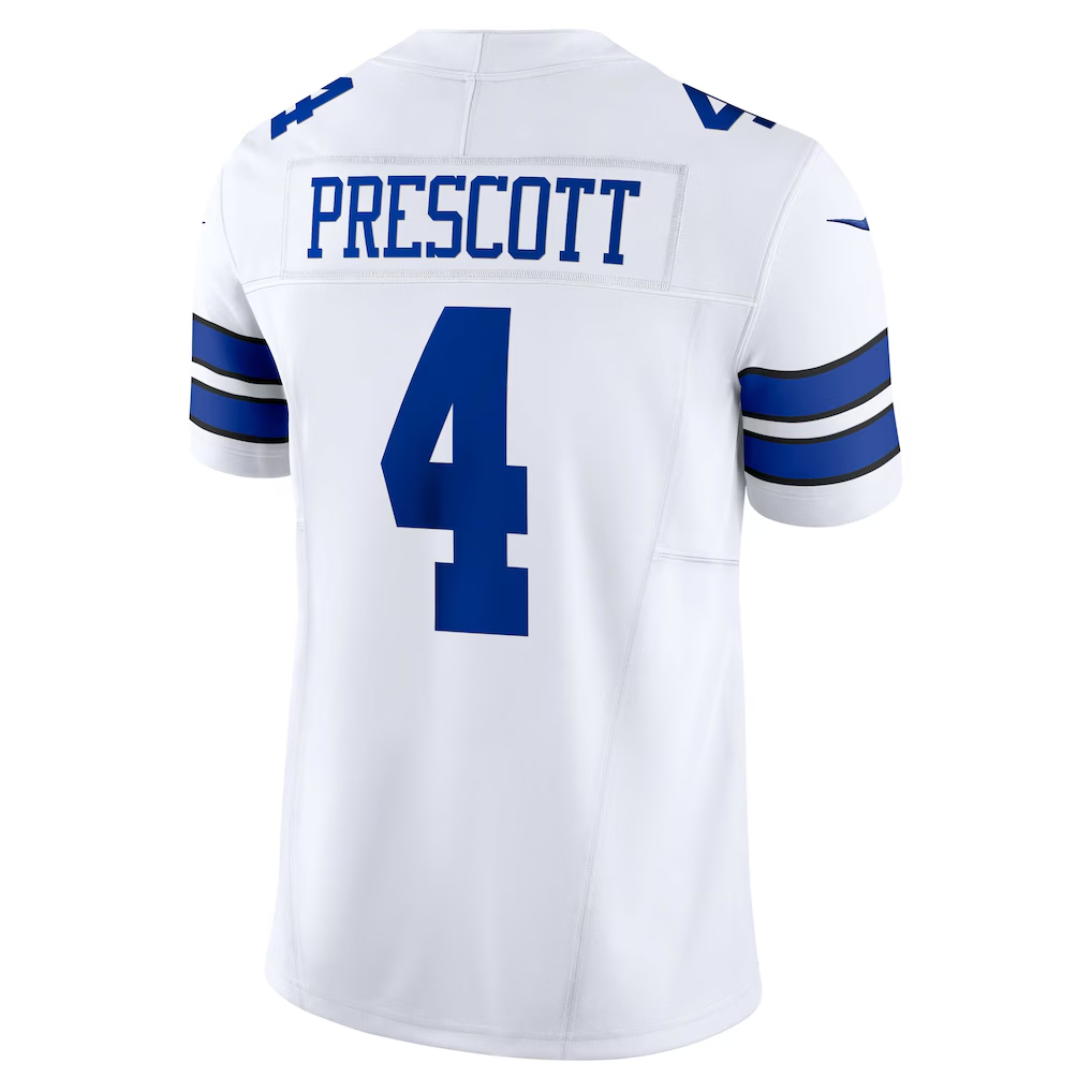 Johmsee D.Cowboys #4 Dak Prescott White Vapor F.U.S.E. Limited Stitched Jerseys