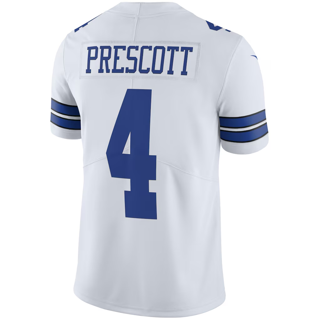 Johmsee D.Cowboys #4 Dak Prescott White Vapor Limited Player Stitched Jerseys