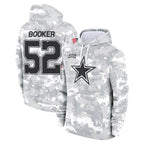 Johmsee D.Cowboys #52 Tyler Booker Player Arctic Camo Salute to Service Hoodies Limited Game Stitched Jerseys