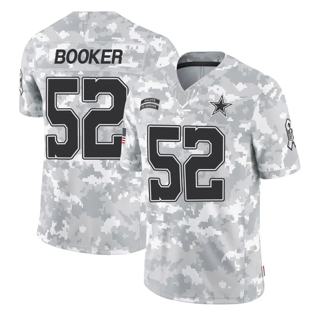Johmsee D.Cowboys #52 Tyler Booker Player Arctic Camo Salute to Service Limited Home Game Stitched Jerseys