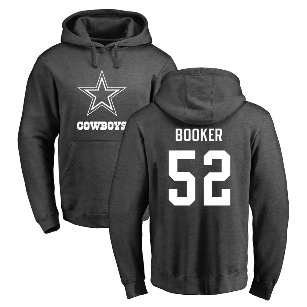 Johmsee D.Cowboys #52 Tyler Booker Player Ash One Color Pullover Hoodie Limited Stitched Jerseys