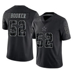 Johmsee D.Cowboys #52 Tyler Booker Player Black Limited Reflective Home Game Stitched Jerseys