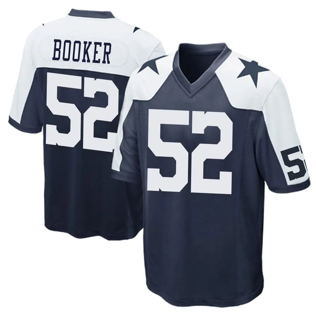 Johmsee D.Cowboys #52 Tyler Booker Player Navy-White Alternate Home Game Stitched Jerseys