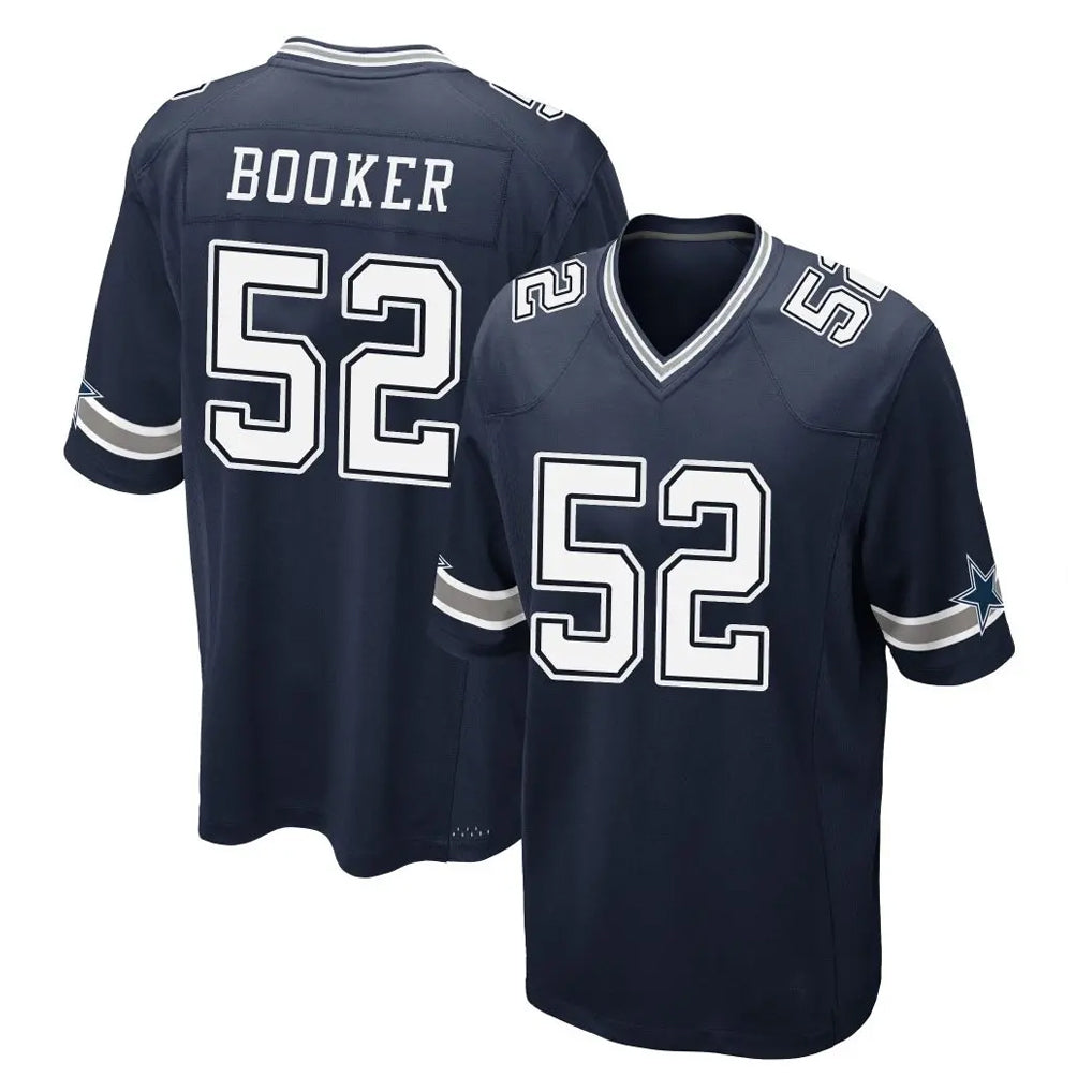 Johmsee D.Cowboys #52 Tyler Booker Player Navy Home Game Stitched Jerseys