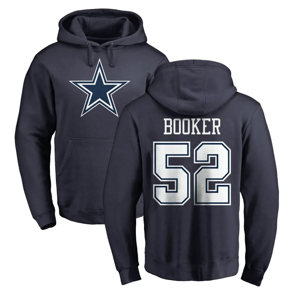Johmsee D.Cowboys #52 Tyler Booker Player Navy Pullover Hoodies Limited Stitched Jerseys