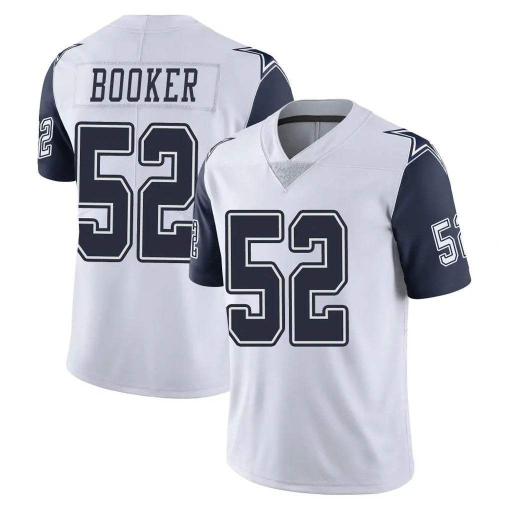 Johmsee D.Cowboys #52 Tyler Booker Player White-Navy Limited Color Rush Vapor Untouchable Home Game Stitched Jerseys