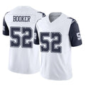 Johmsee D.Cowboys #52 Tyler Booker Player White-Navy Limited Vapor F.U.S.E. Home Game Stitched Jerseys