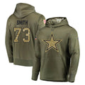 Johmsee D.Cowboys #73 Tyler Smith Player Olive Salute to Service Pullover Hoodies Home Game Stitched Jerseys