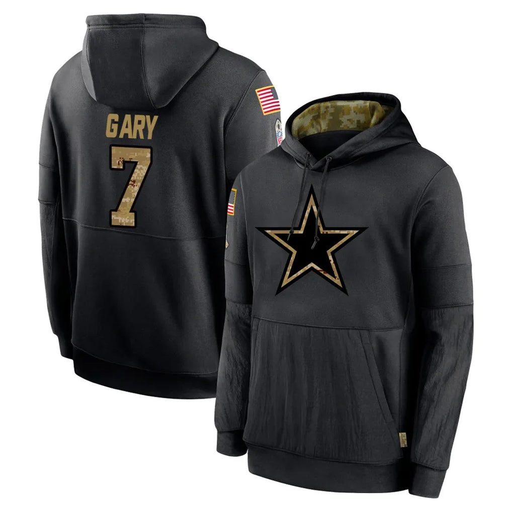 Johmsee D.Cowboys #7 Rashan Gary Player Black Salute to Service Pullover Hoodies Limited Stitched Jerseys
