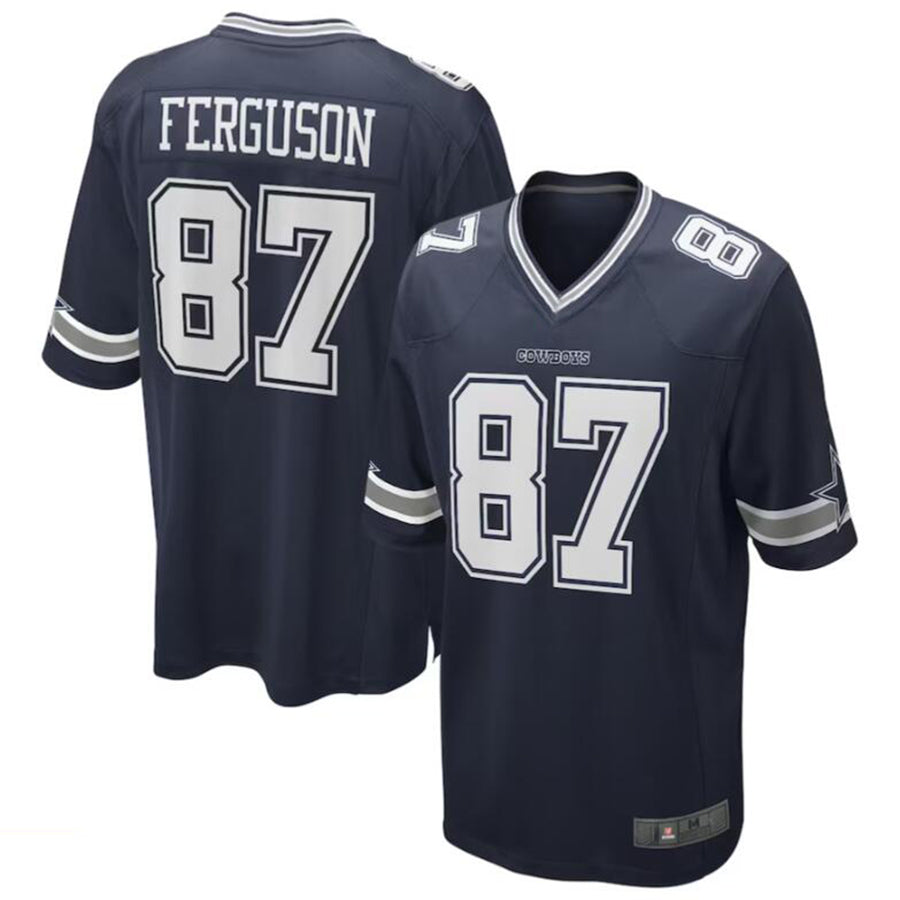 Johmsee D.Cowboys #87 Jake Ferguson Navy Game Jersey American Stitched  Jerseys