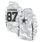 Johmsee D.Cowboys #87 Jake Ferguson Player Arctic Camo Salute to Service Hoodies Limited Game Stitched Jerseys