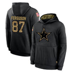 Johmsee D.Cowboys #87 Jake Ferguson Player Black Salute to Service Pullover Hoodies Limited Stitched Jerseys
