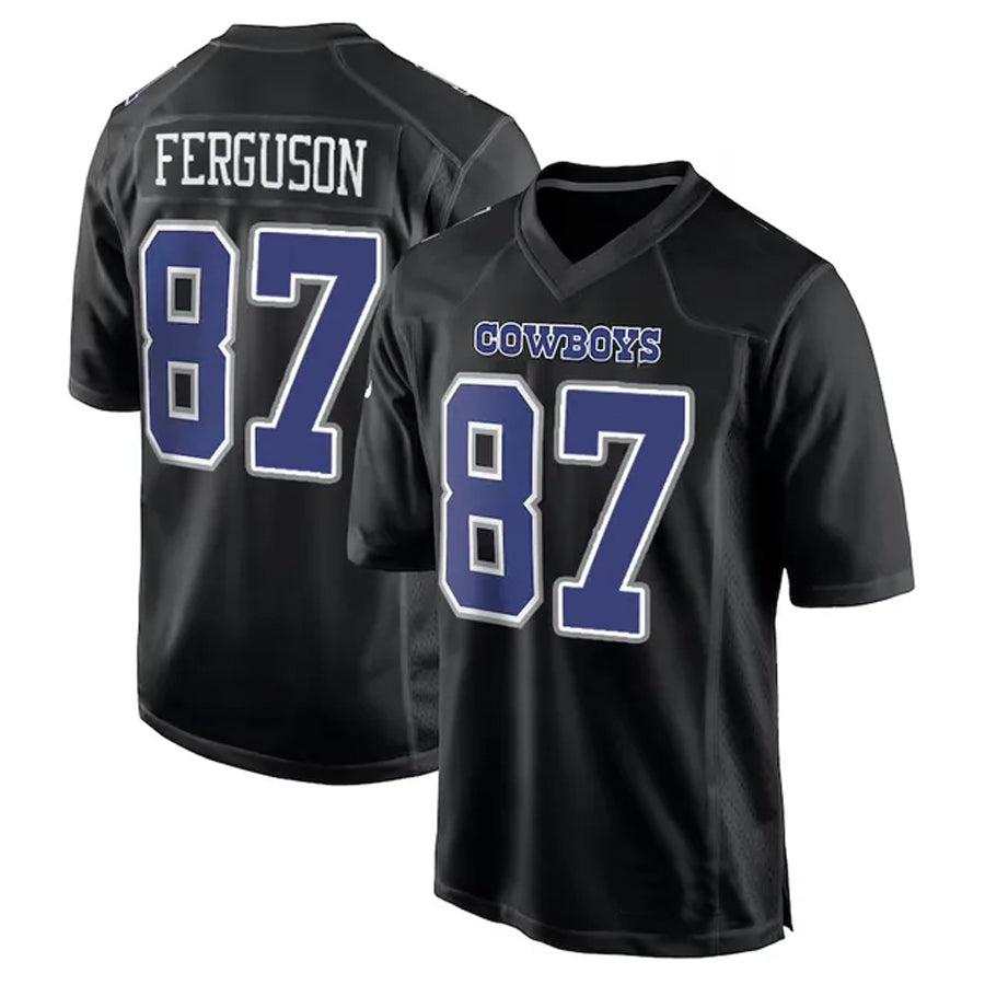 Johmsee D.Cowboys #87 Jake Ferguson Player Carbon Black Fashion Stitched Jerseys