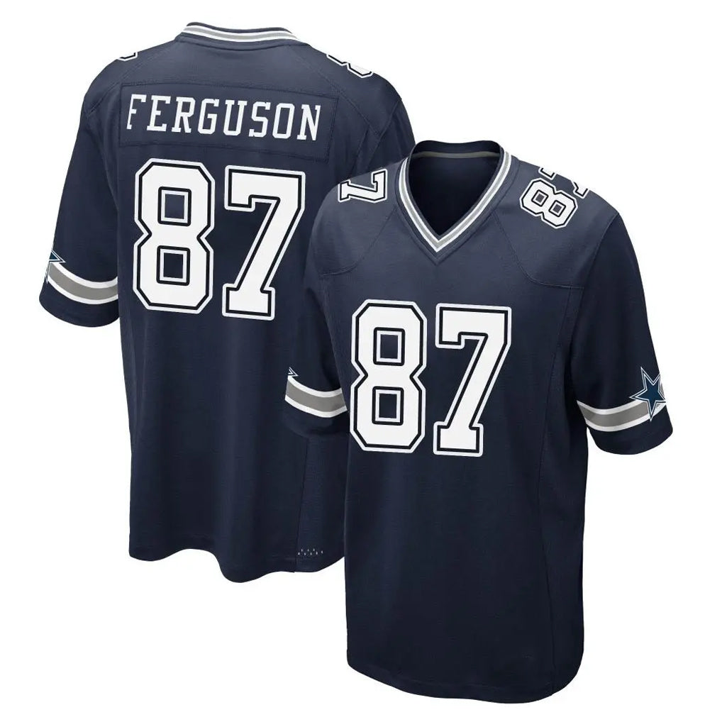 Johmsee D.Cowboys #87 Jake Ferguson Player Navy Home Game Stitched Jerseys