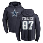 Johmsee D.Cowboys #87 Jake Ferguson Player Navy Pullover Hoodies Limited Stitched Jerseys