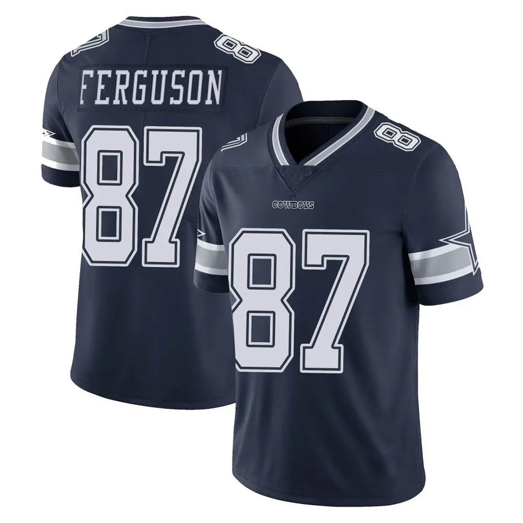 Johmsee D.Cowboys #87 Jake Ferguson Player Navy Vapor Untouchable Limited Home Game Stitched Jerseys