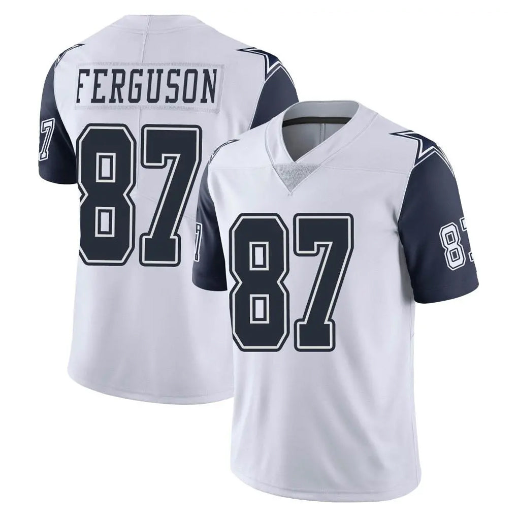 Johmsee D.Cowboys #87 Jake Ferguson Player White-Navy Limited Color Rush Vapor Untouchable Home Game Stitched Jerseys