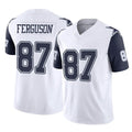 Johmsee D.Cowboys #87 Jake Ferguson Player White-Navy Limited Vapor F.U.S.E. Home Game Stitched Jerseys