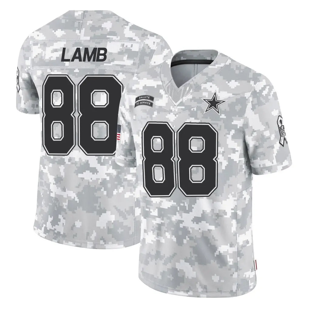 Johmsee D.Cowboys #88 CeeDee Lamb Player Arctic Camo Salute to Service Limited Home Game Stitched Jerseys