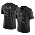 Johmsee D.Cowboys #88 CeeDee Lamb Player Black Limited Reflective Home Game Stitched Jerseys