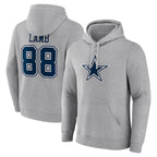 Johmsee D.Cowboys #88 CeeDee Lamb Player Gray Icon Pullover Hoodie Game Stitched Jerseys