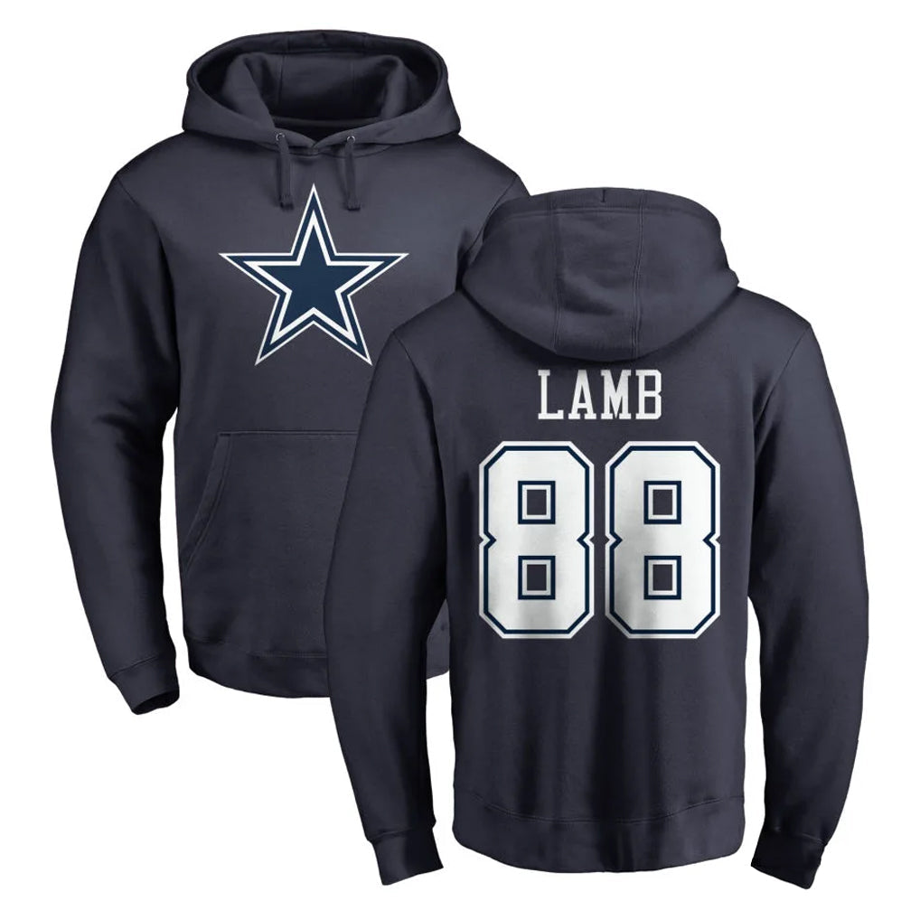 Johmsee D.Cowboys #88 CeeDee Lamb Player Navy Pullover Hoodies Limited Stitched Jerseys