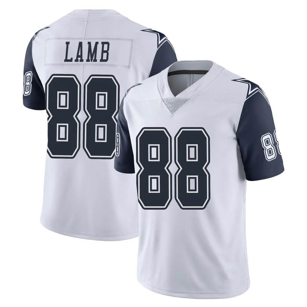 Johmsee D.Cowboys #88 CeeDee Lamb Player White-Navy Limited Color Rush Vapor Untouchable Home Game Stitched Jerseys