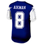 Johmsee D.Cowboys #8 Troy Aikman Navy Legacy Replica Jersey American Stitched Jersey