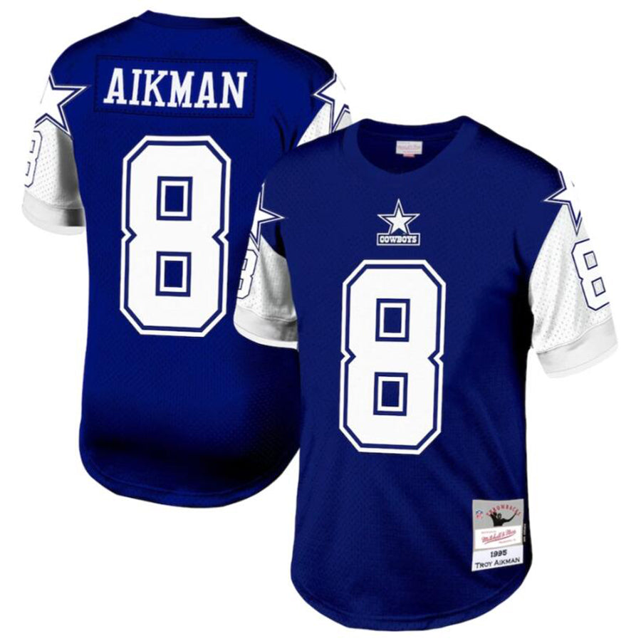 Johmsee D.Cowboys #8 Troy Aikman Navy Legacy Replica Jersey American Stitched  Jerseys